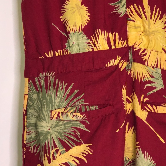 FREE PEOPLE Maroon Combo Malibu Tropical Print Romper Jumpsuit Sz XS - Picture 12 of 16
